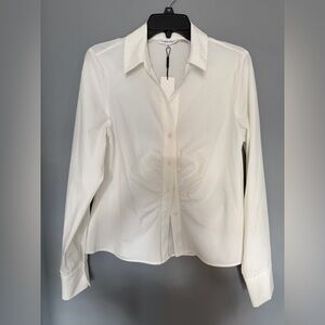 Calvin Klein Women's Cream Button-Down Shirt